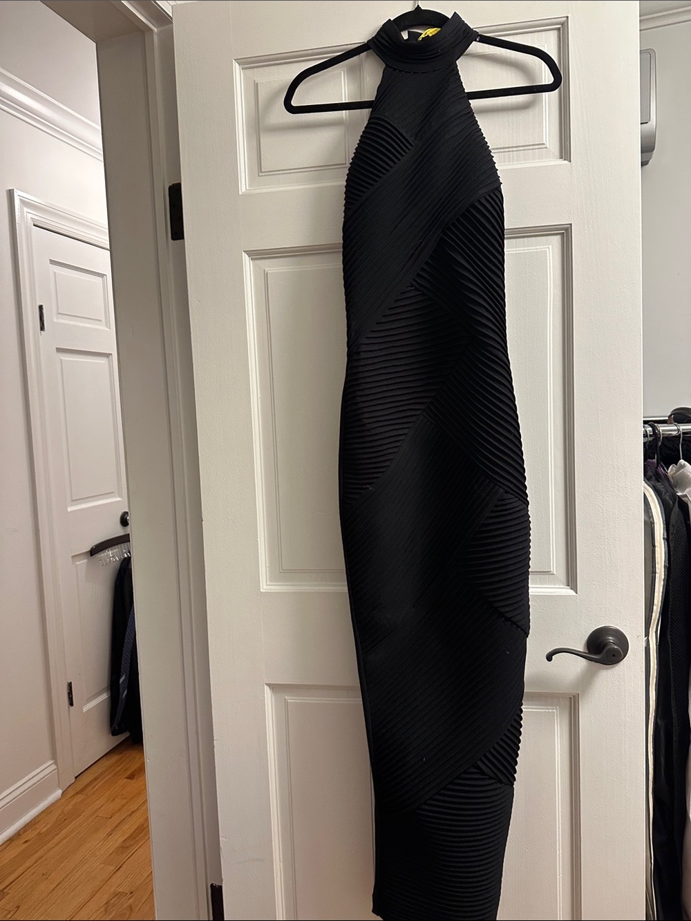 Catherine Malandrino Black Textured Pleated Maxi Skirt size P